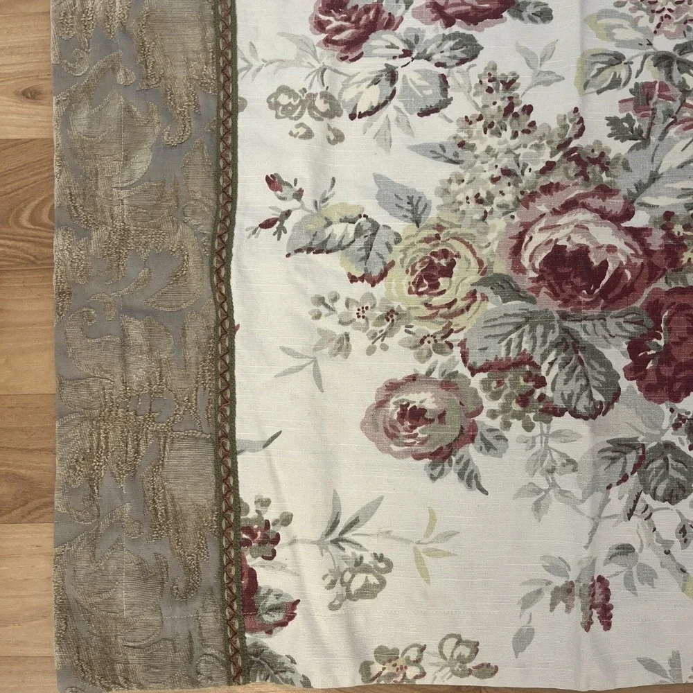 Waverly Floral Standard Pillow Sham Country Cottage French Roses Shabby Chic